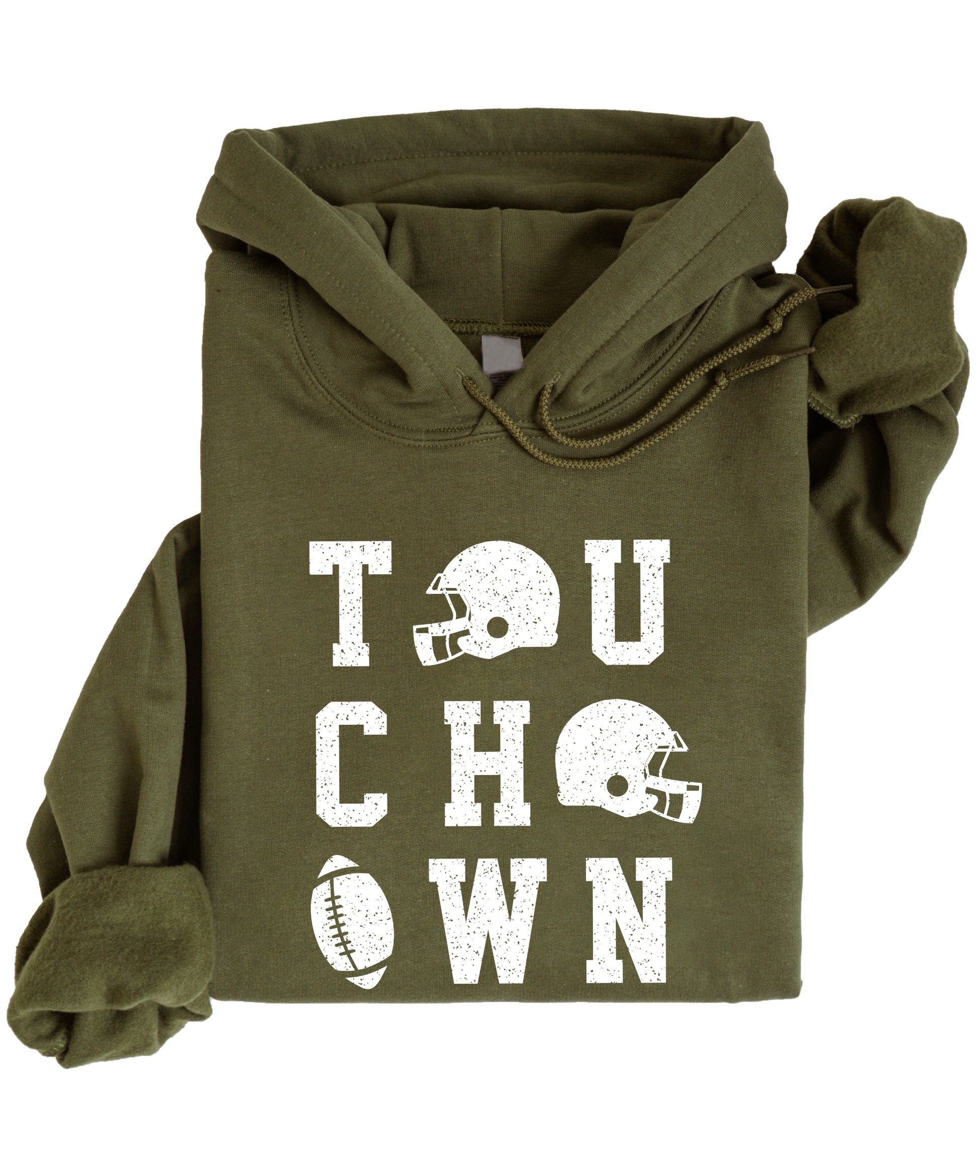 Touchdown football hoodie Army Green view 1
