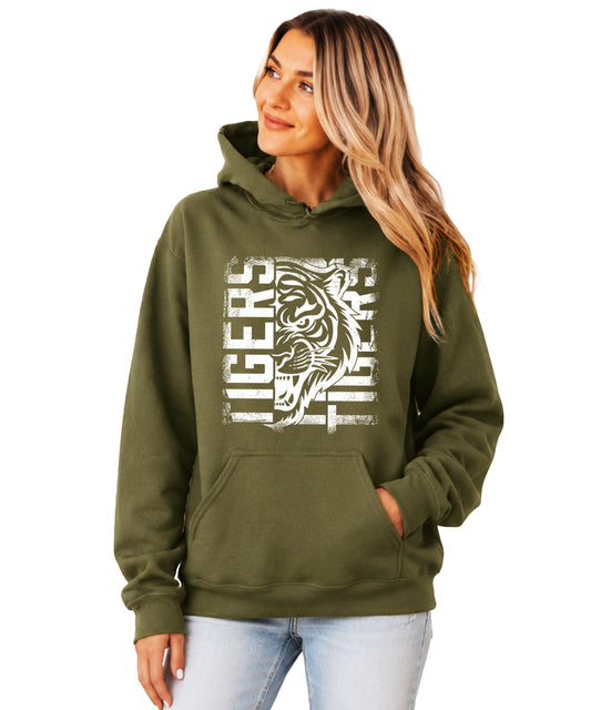 Tigers School Spirit Hoodie Army Green view 2