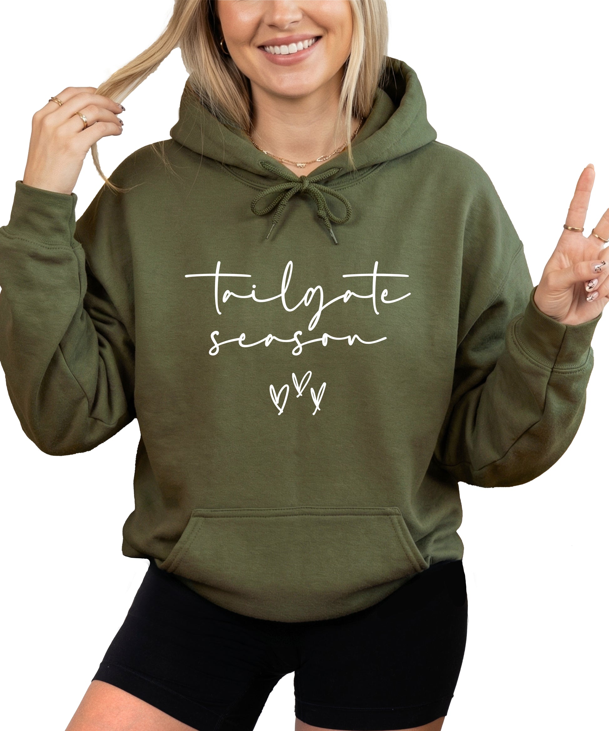 Tailgate Season hoodie Army Green view 2