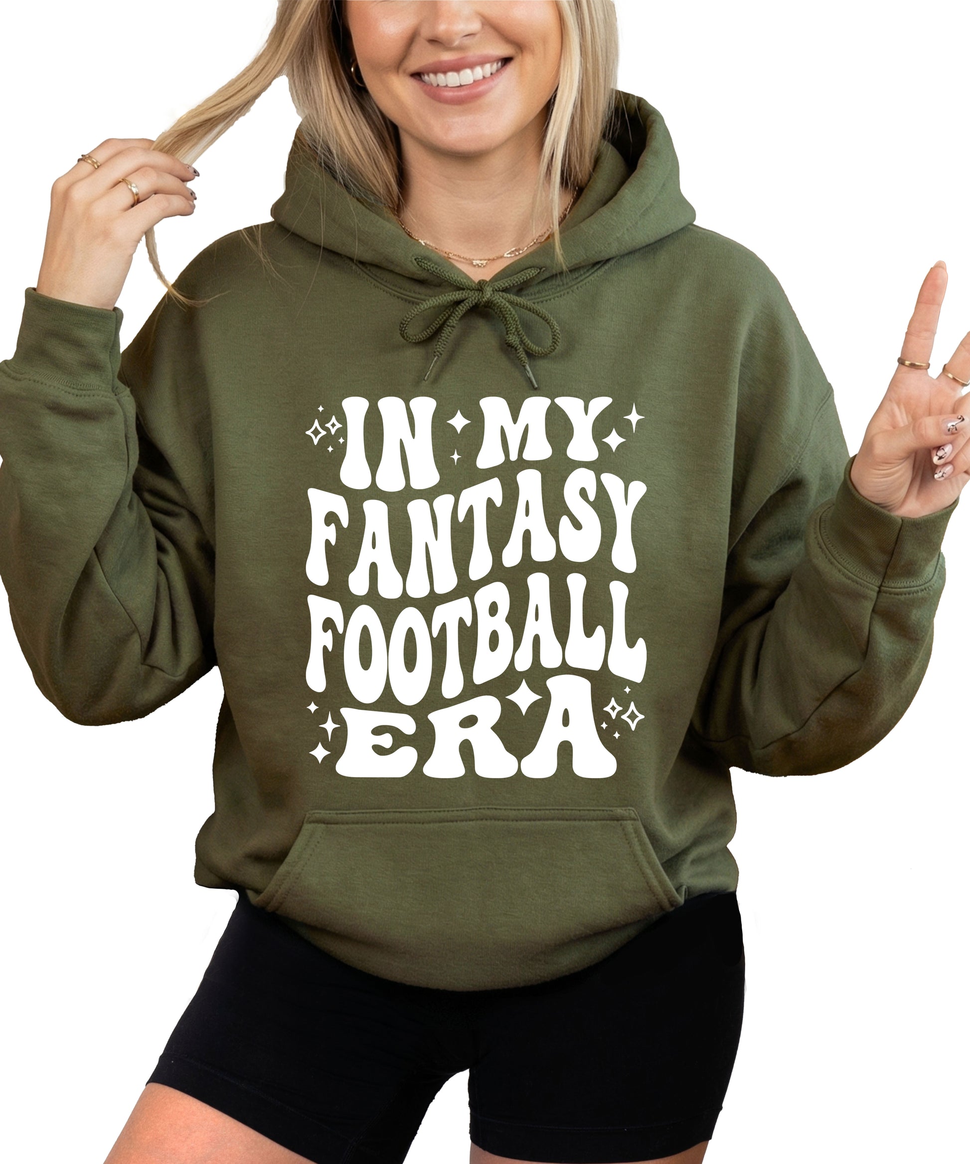 In My Fantasy Football Era hoodie in Army Green - view 2