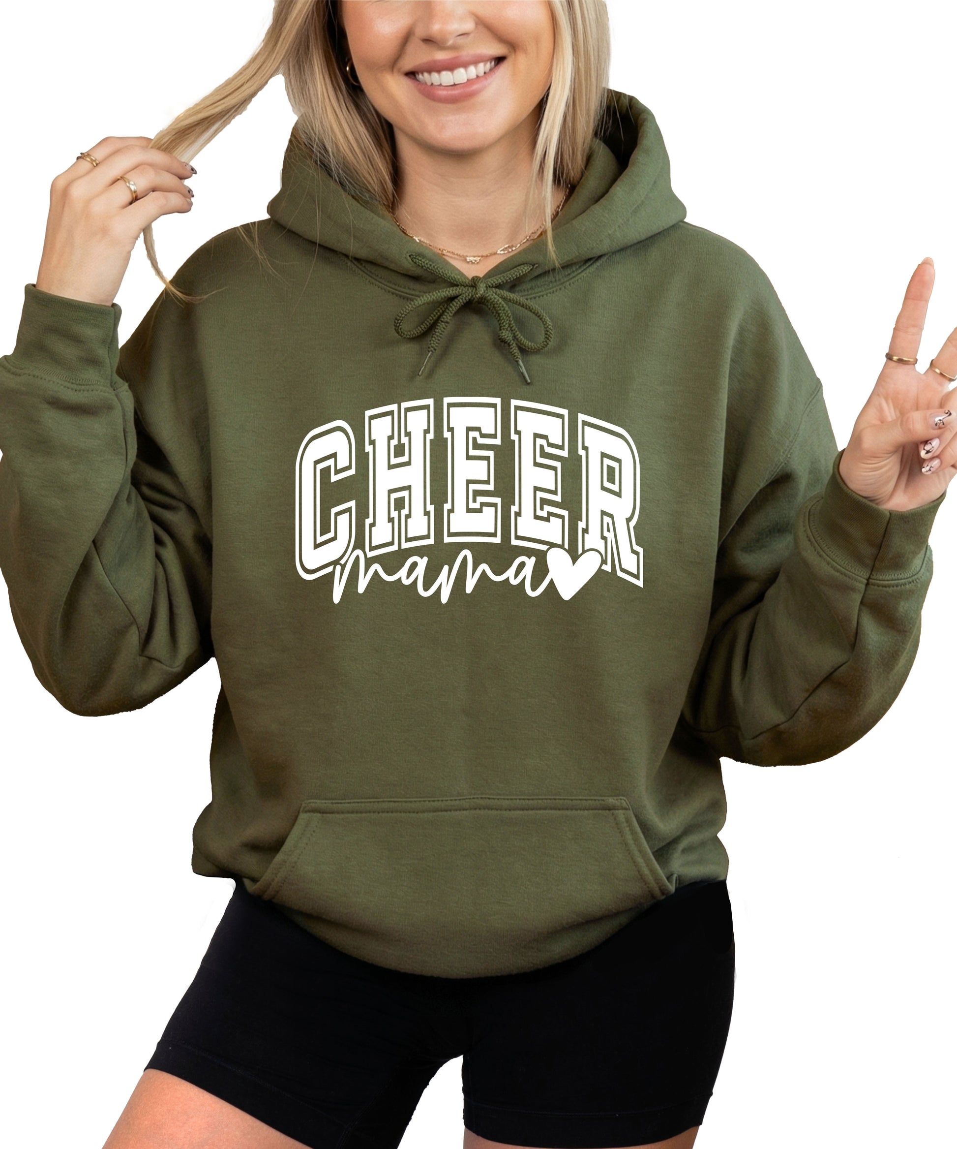 Cheer Mama Army Green Hoodie for Women - view 2