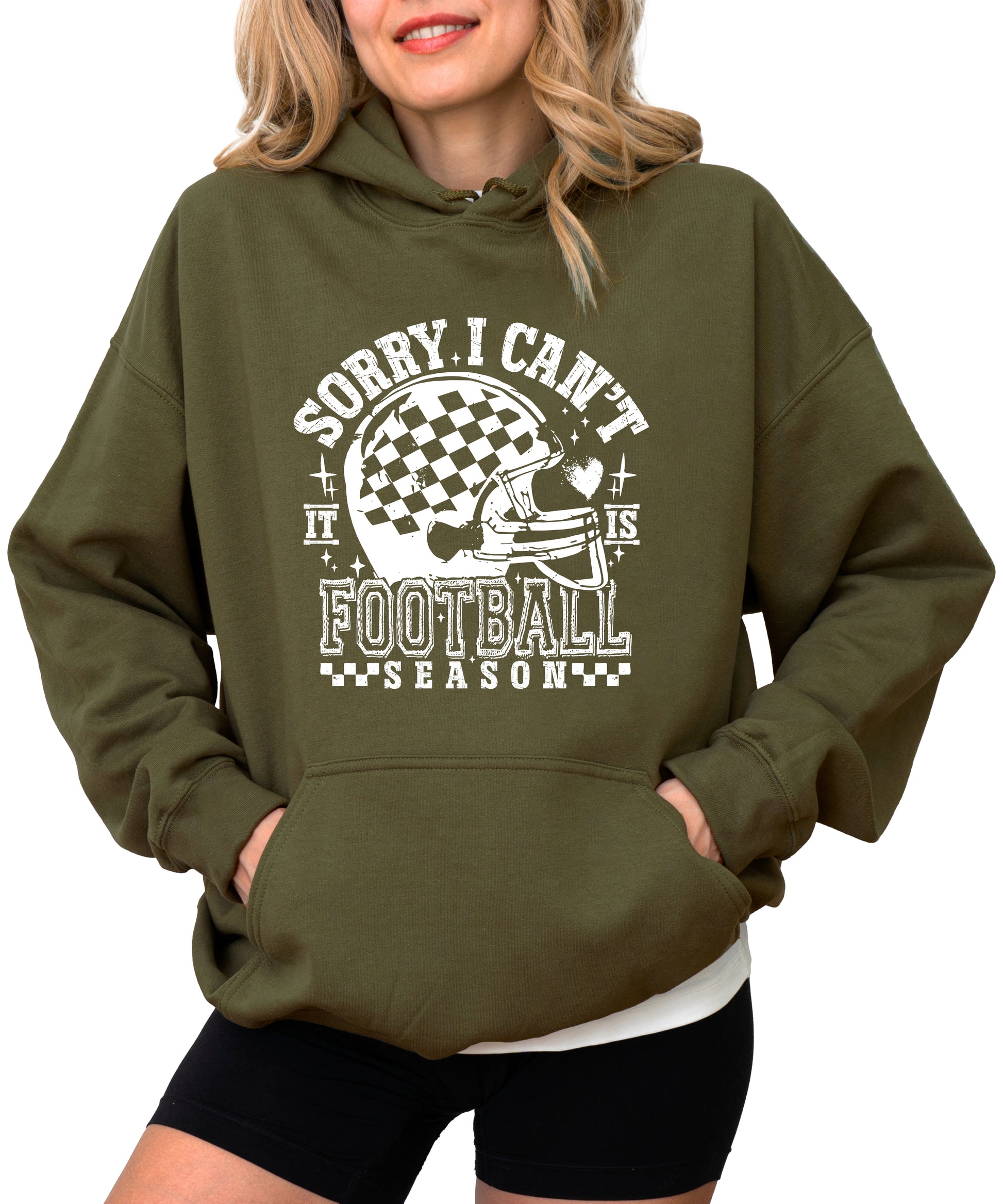 Sorry I Can't It Is Football Season hoodie - Army Green Hoodie - A2
