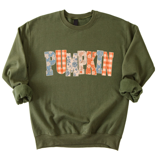 Pumpkin Patch Fall Sweatshirt Army Green Sweatshirt view 3