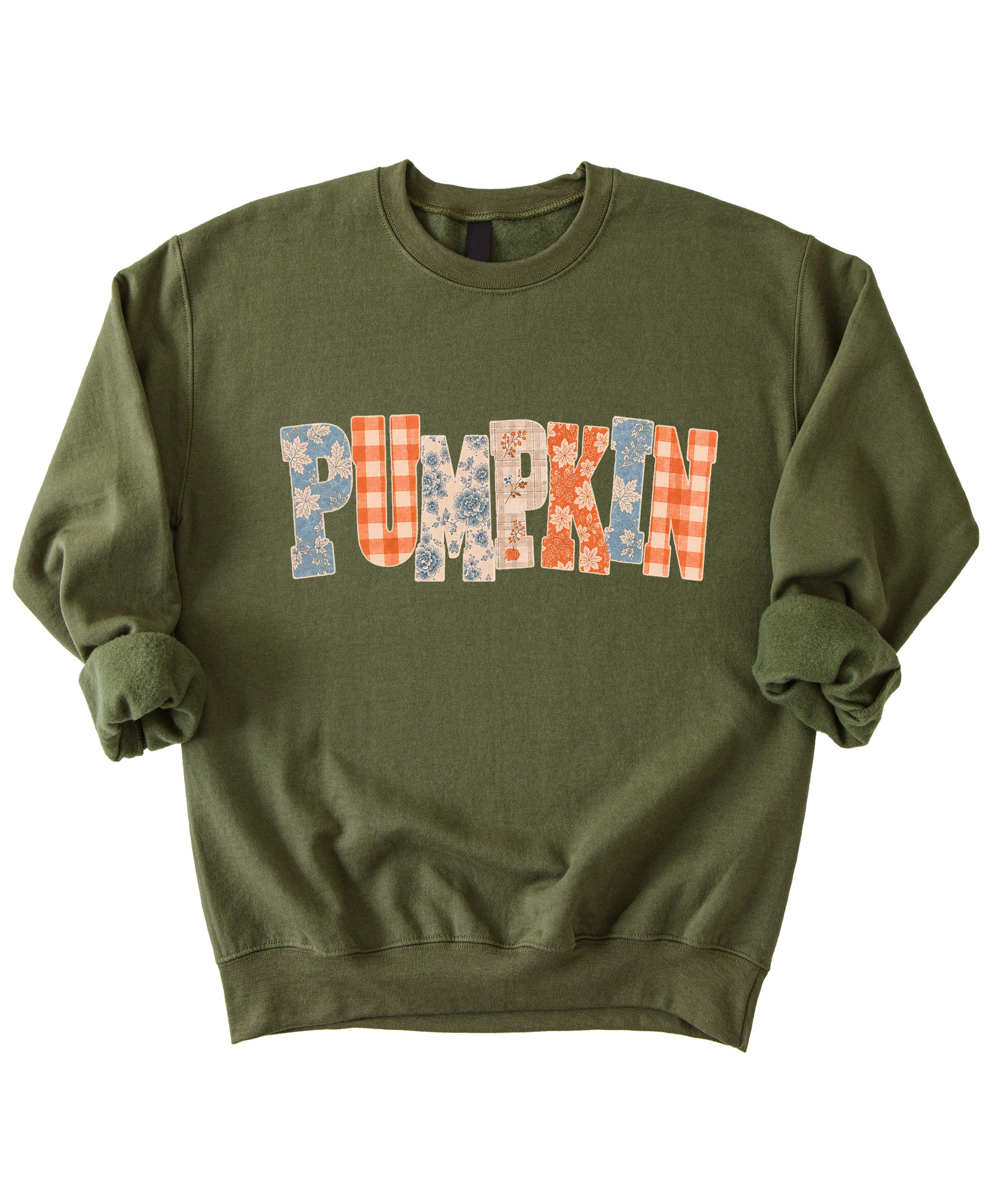 Pumpkin Patch Fall Sweatshirt Army Green Sweatshirt view 3