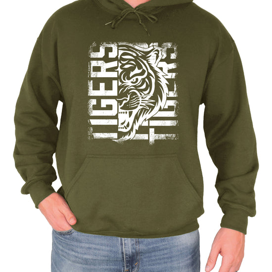 Tigers School Spirit Hoodie Army Green view 3