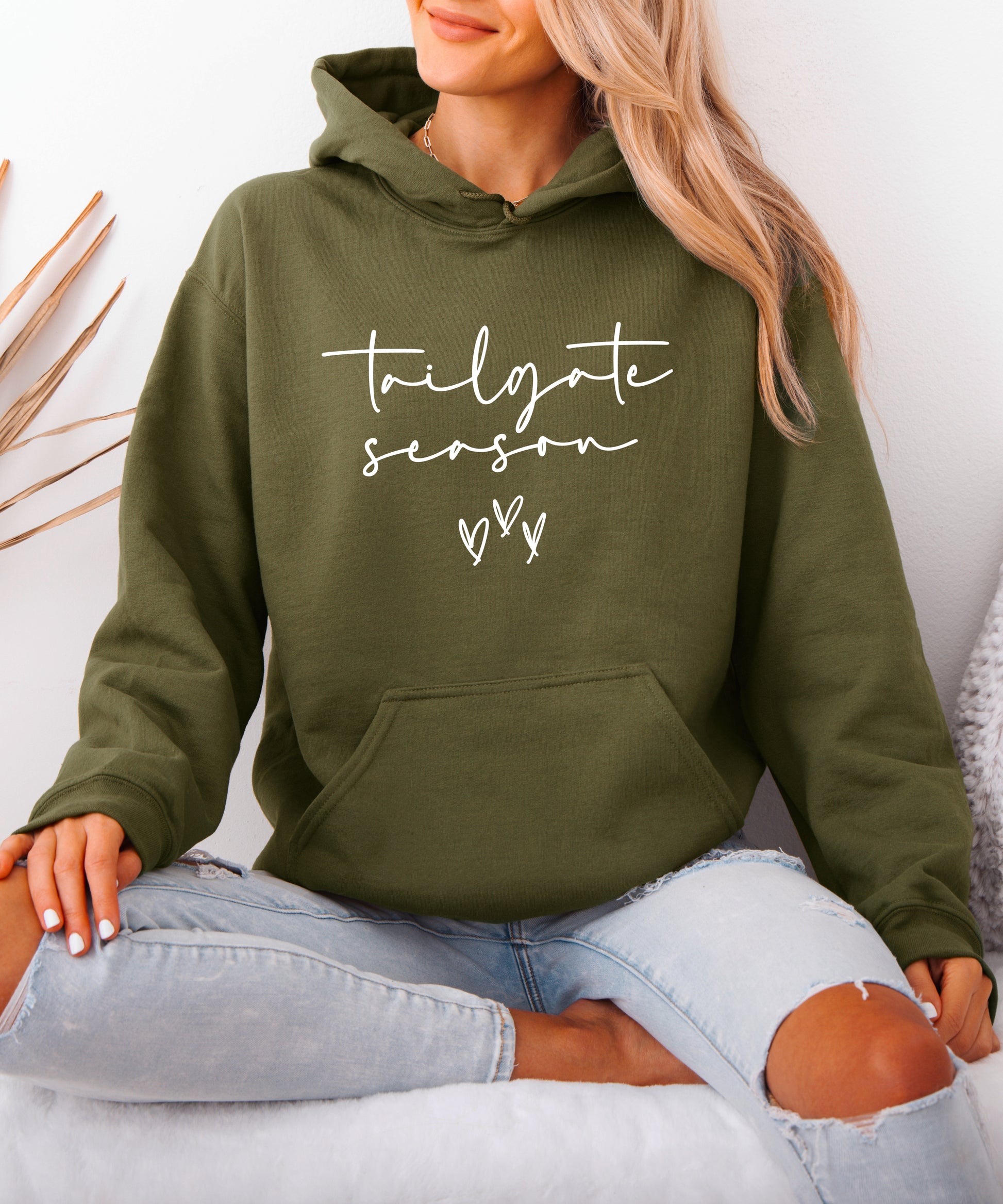 Tailgate Season hoodie Army Green view 3