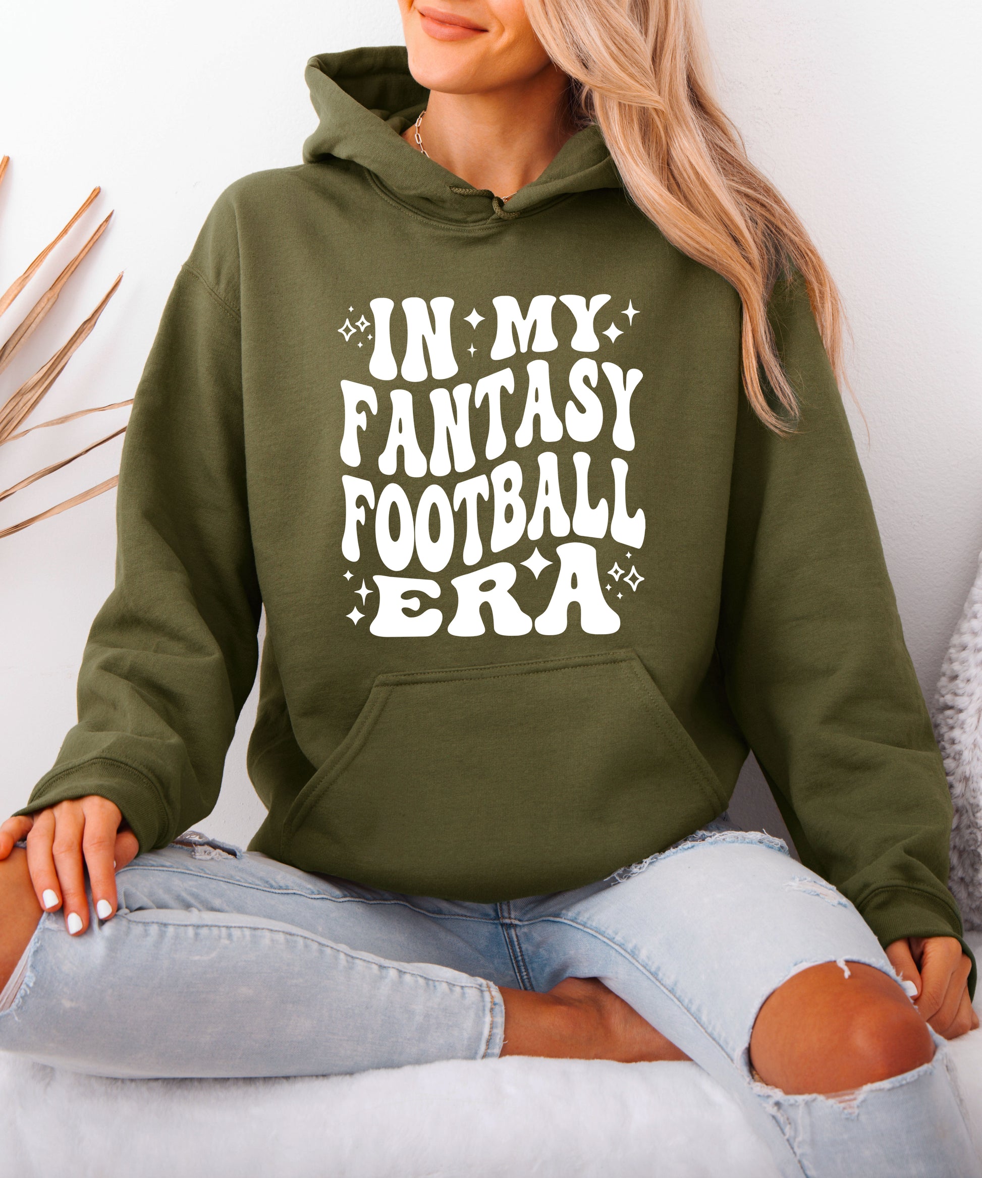 In My Fantasy Football Era hoodie in Army Green - view 3