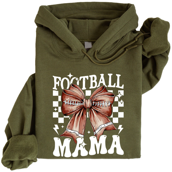 Football Mama Hoodie for Women – Army Green view 4