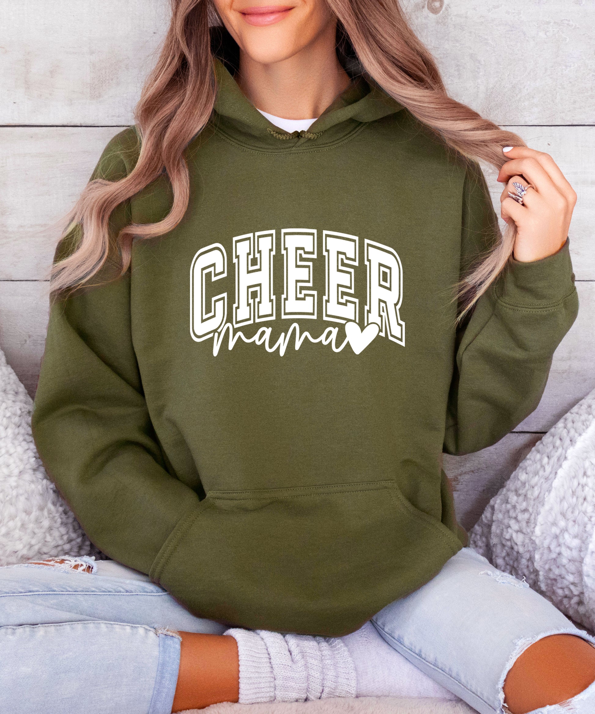 Cheer Mama Army Green Hoodie for Women - view 4
