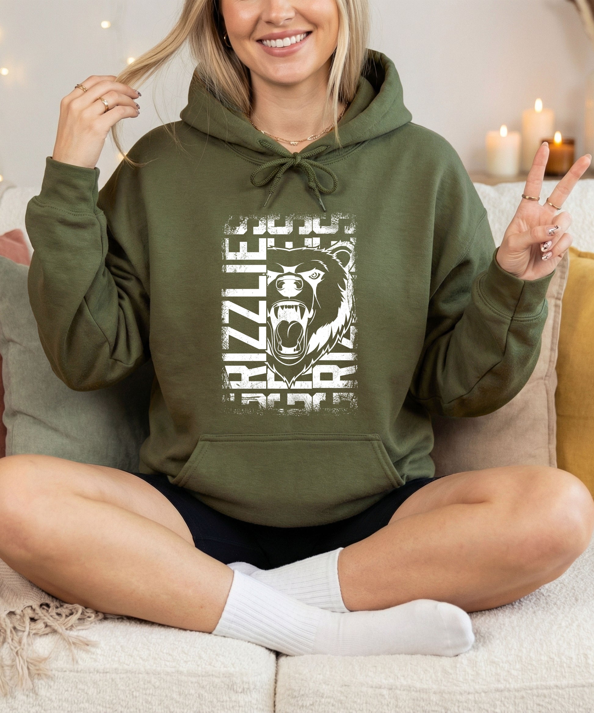 Grizzlies School Spirit hoodie in Army Green - view 4
