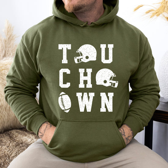 Touchdown football hoodie Army Green view 5
