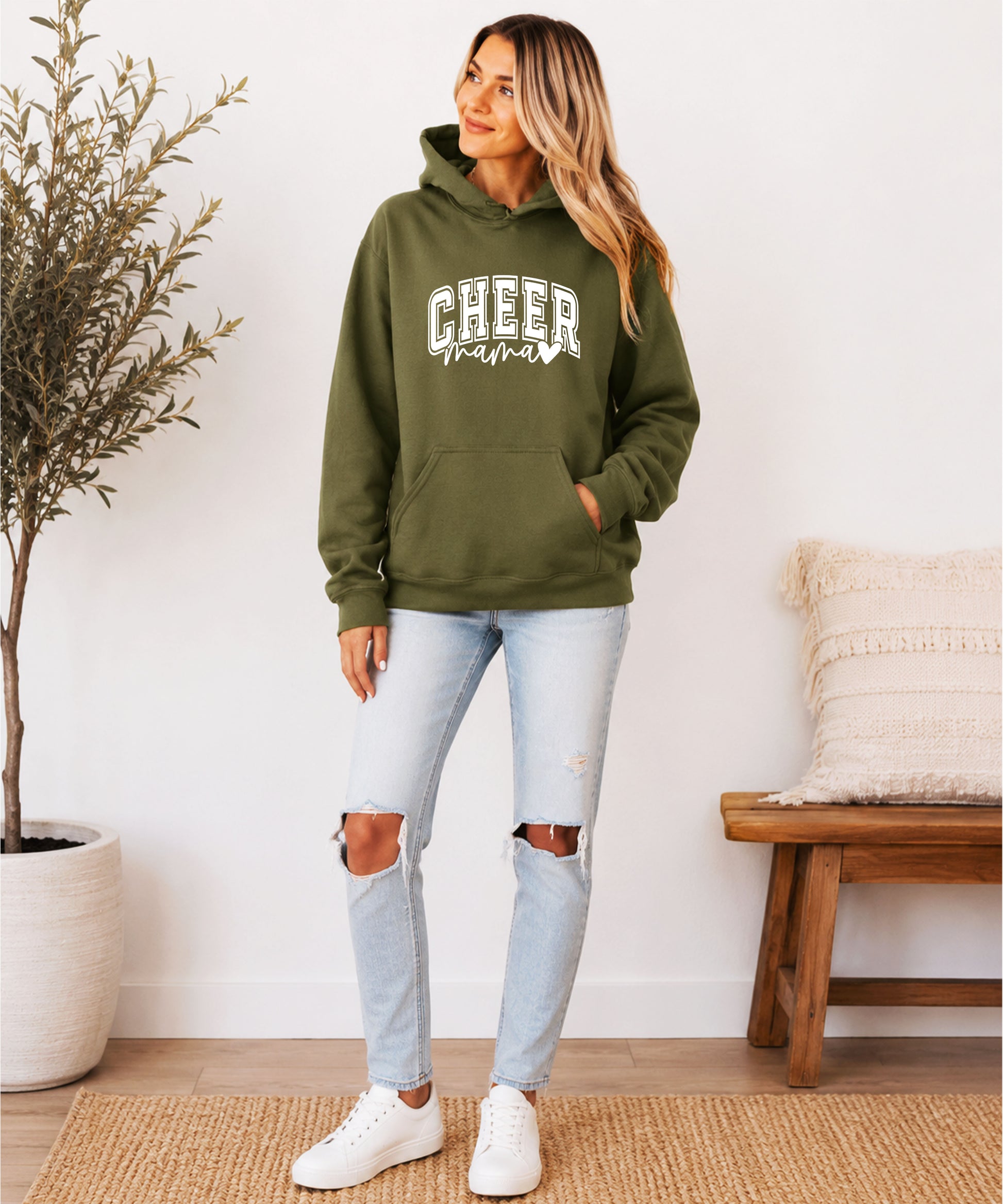 Cheer Mama Army Green Hoodie for Women - view 5