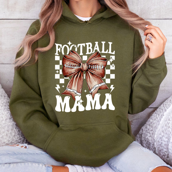Football Mama Hoodie for Women – Army Green view 5