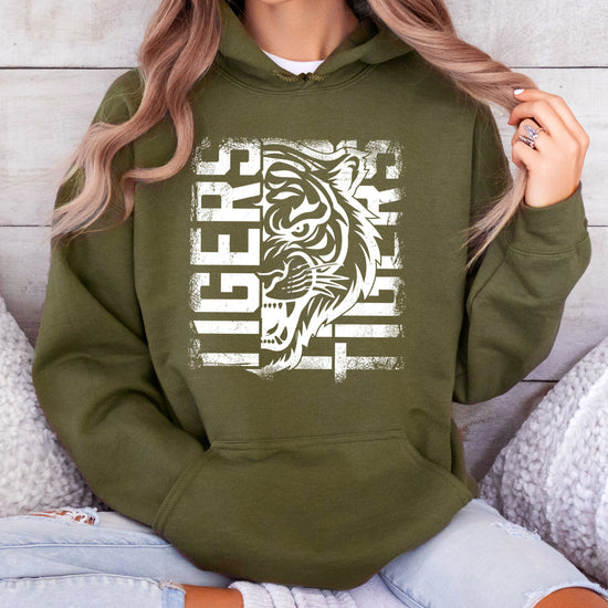 Tigers School Spirit Hoodie Army Green view 5