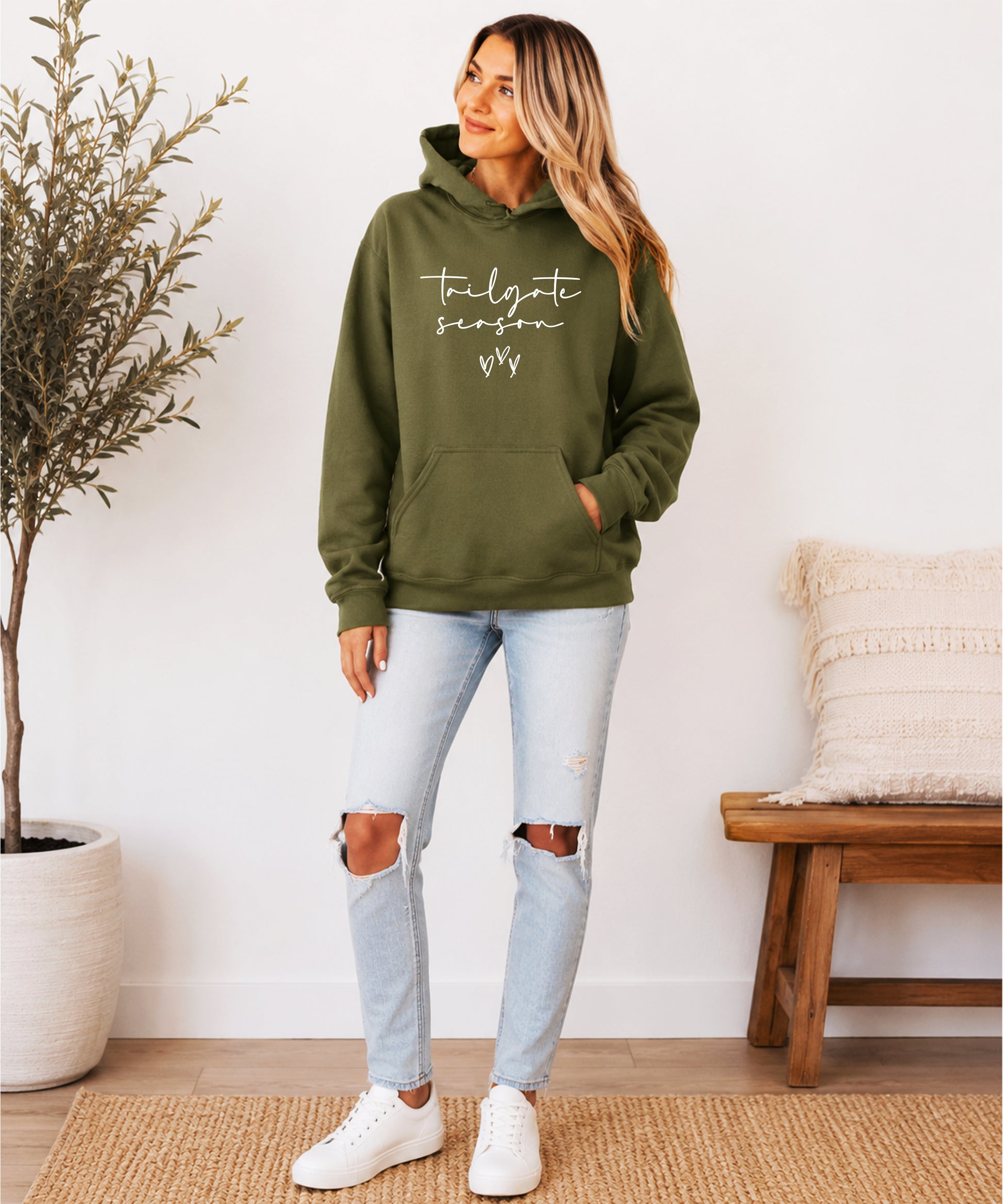 Tailgate Season hoodie Army Green view 5