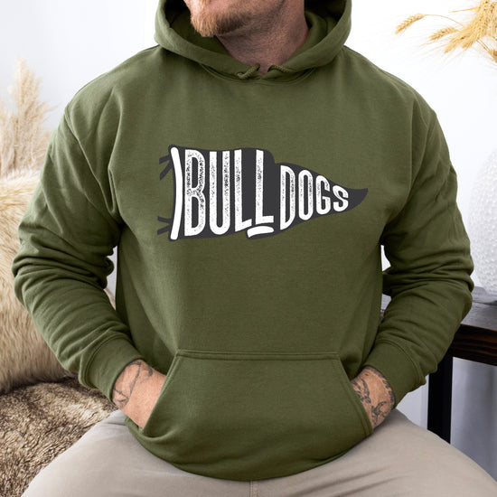 Army Green Bulldogs school spirit hoodie - view 5