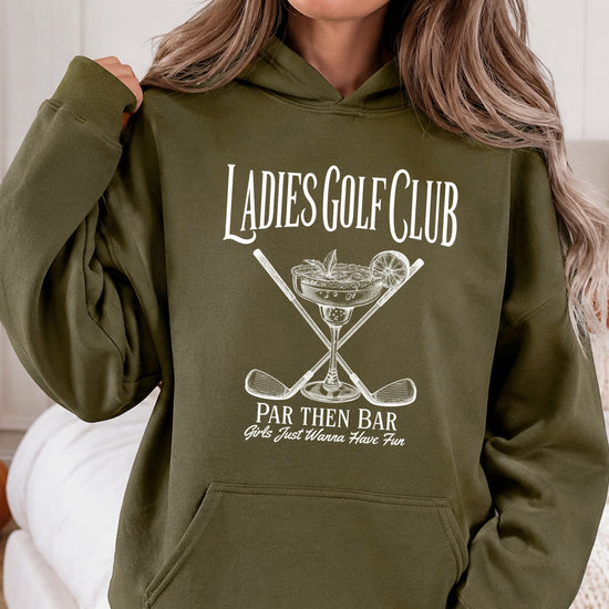 Ladies Golf Club Par Then Bar Hoodie for Women - Army Green 6