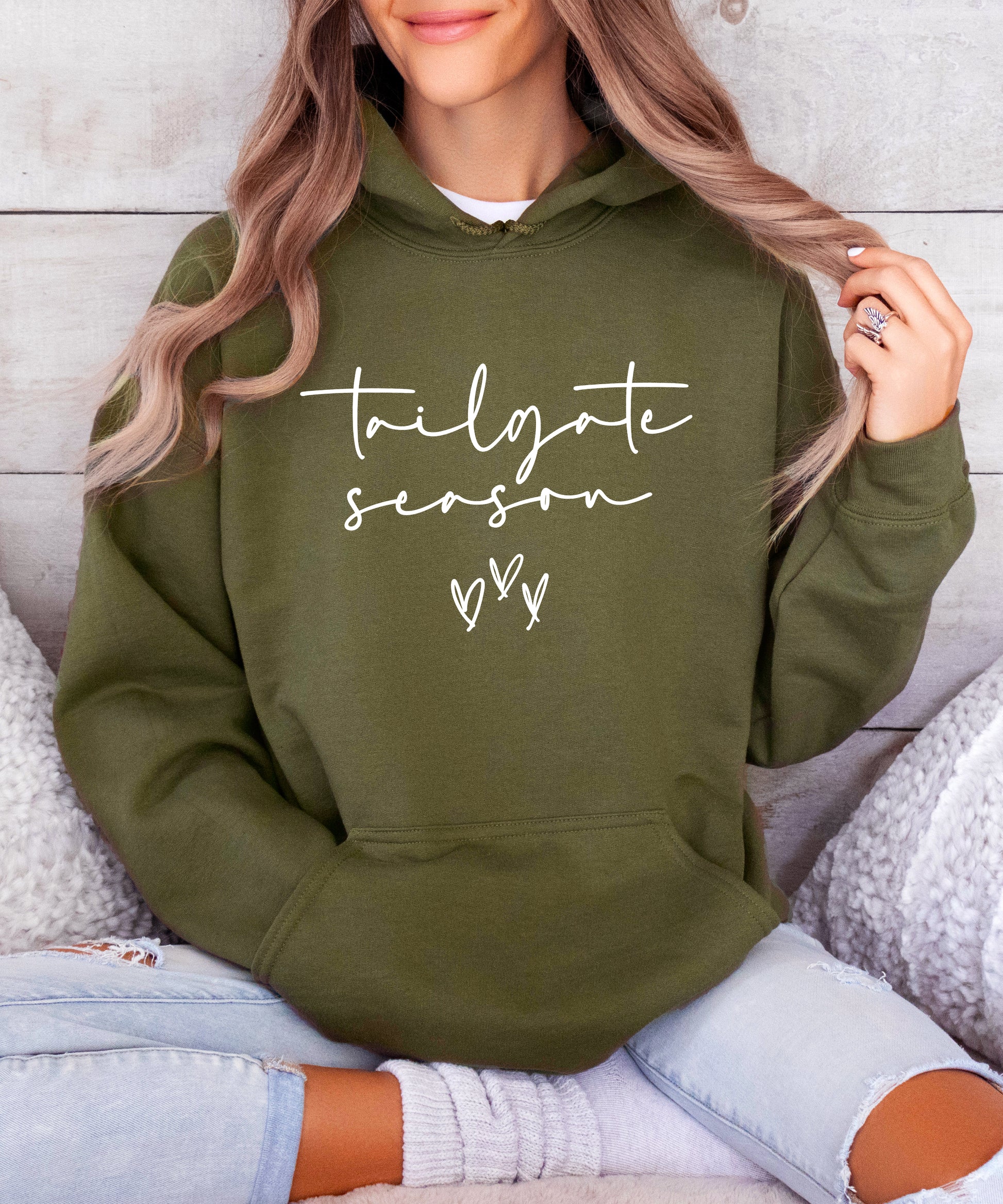 Tailgate Season hoodie Army Green view 6