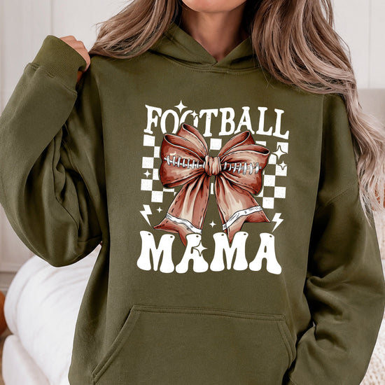 Football Mama Hoodie for Women – Army Green view 6