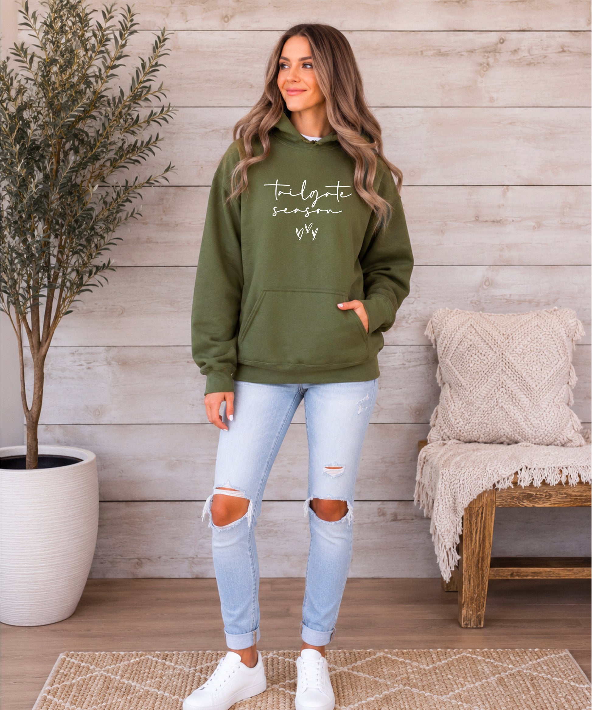 Tailgate Season hoodie Army Green view 7