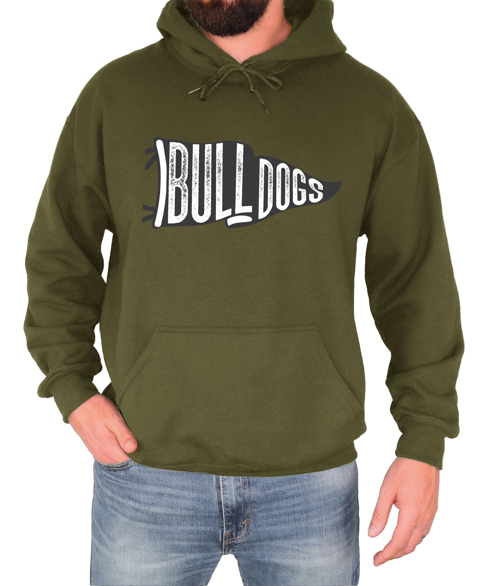 Army Green Bulldogs school spirit hoodie - view 7