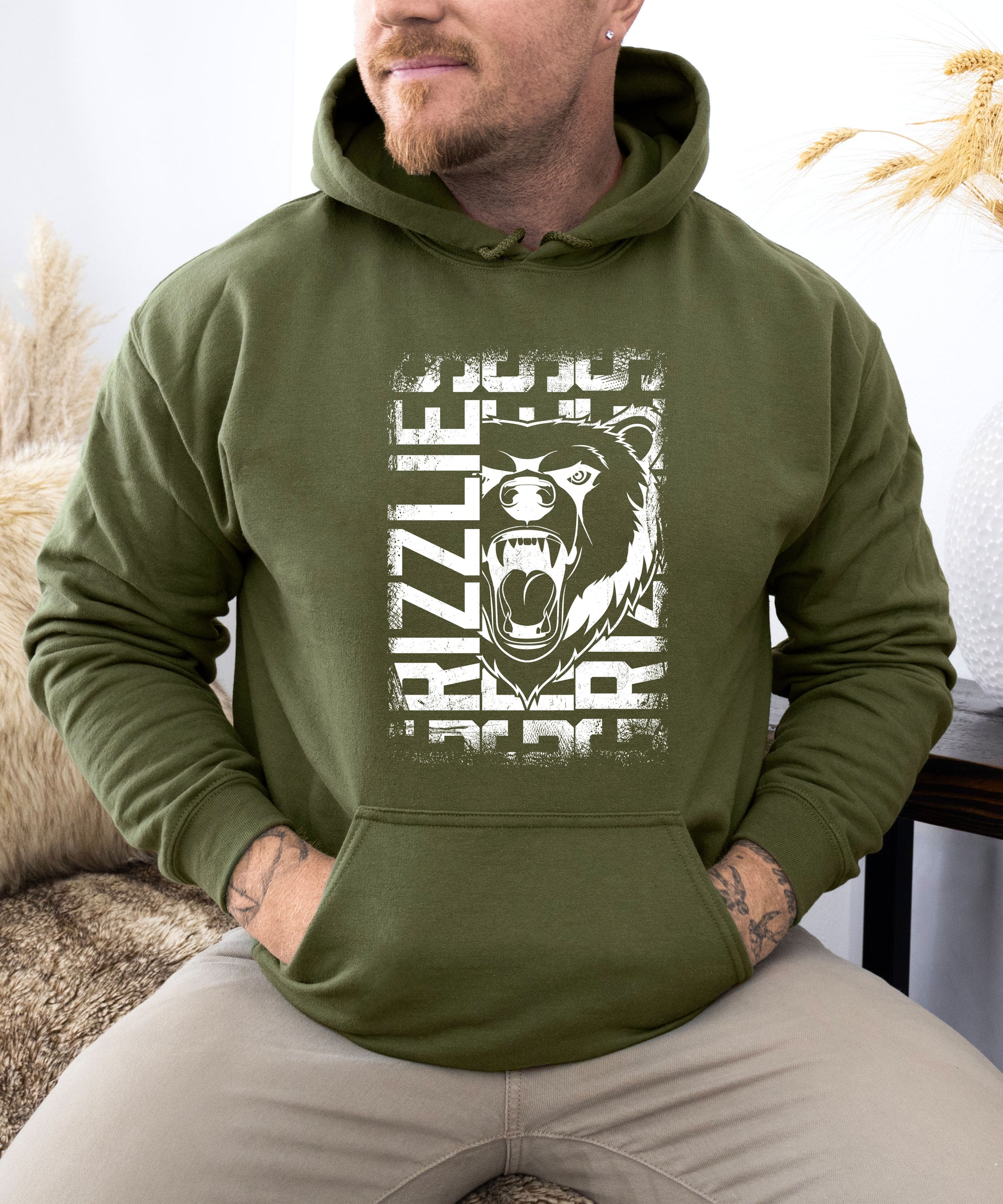 Grizzlies School Spirit hoodie in Army Green - view 7