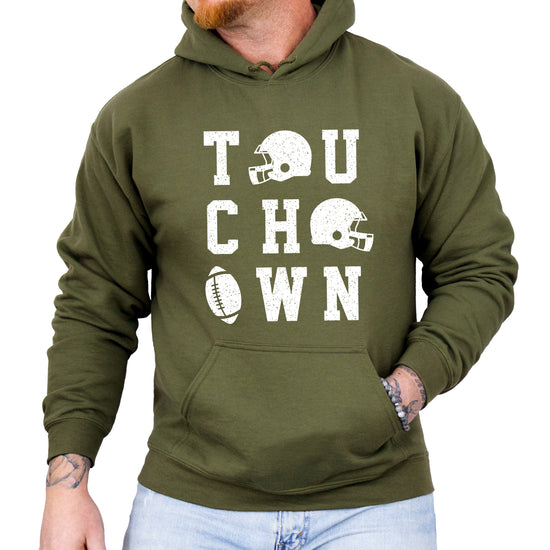 Touchdown football hoodie Army Green view 7