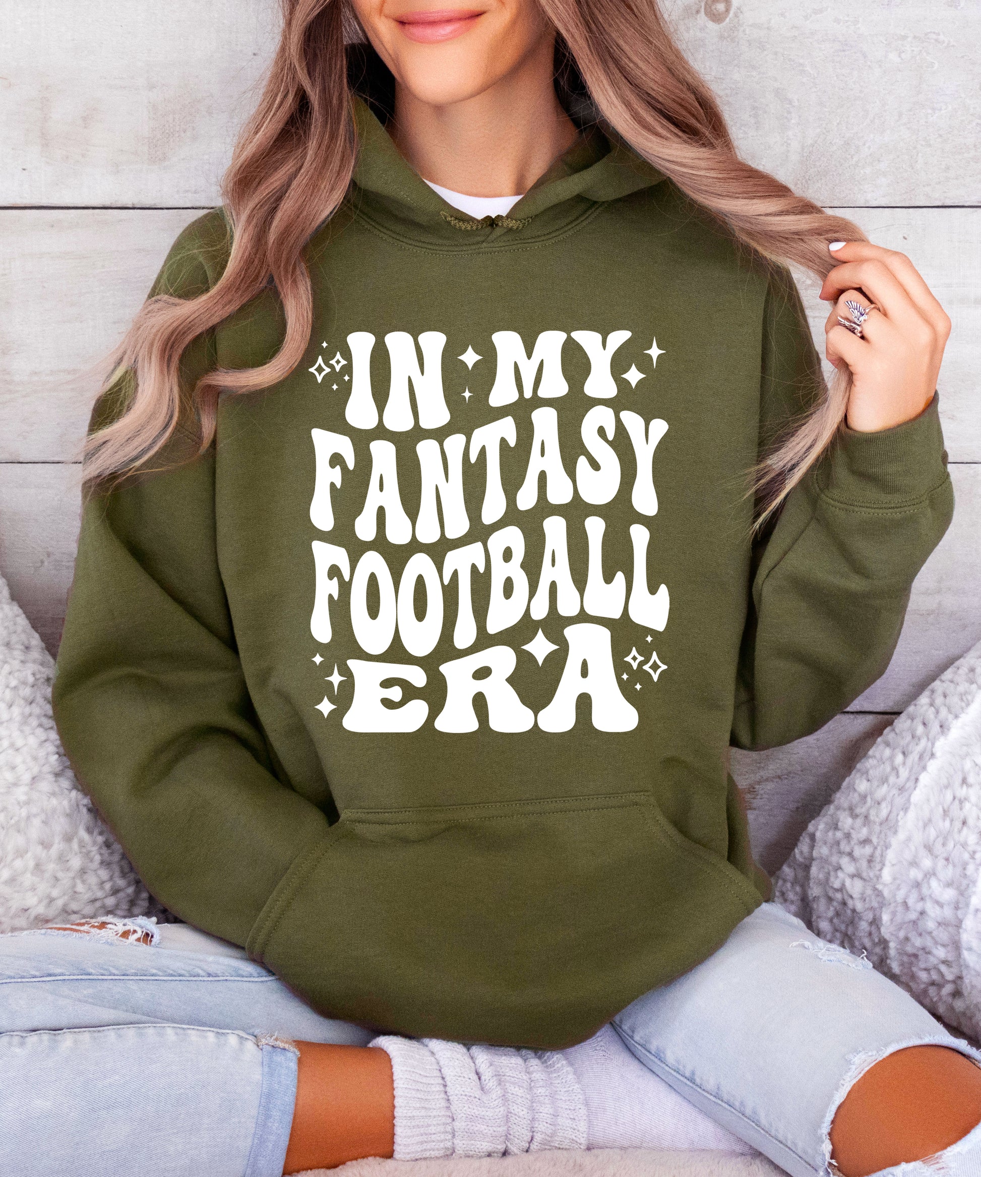 In My Fantasy Football Era hoodie in Army Green - view 7
