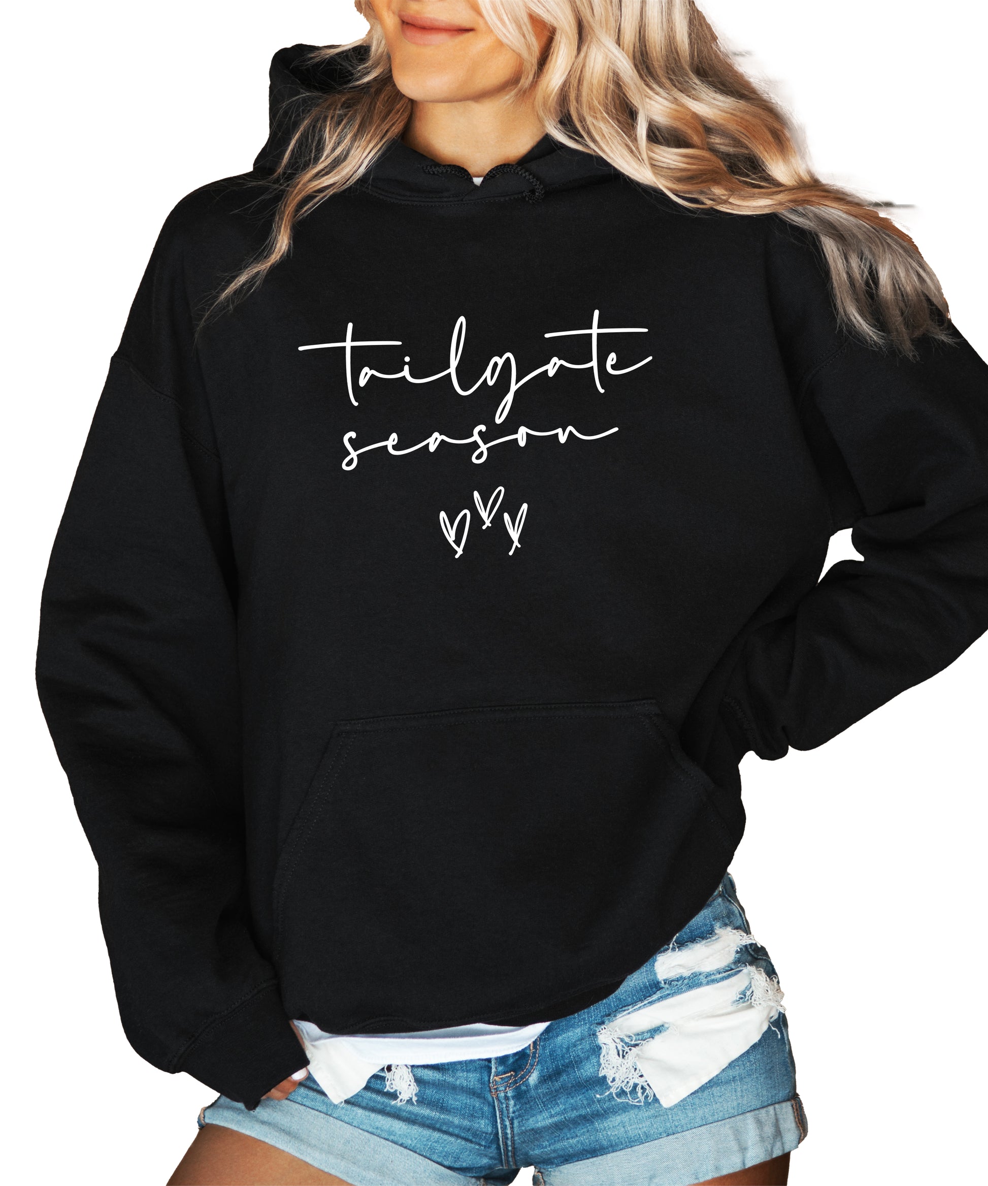 Tailgate Season hoodie Black front view