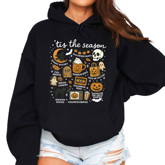 Tis The Season Halloween retro collage hoodie in Black - view 1