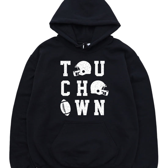 Touchdown football hoodie Black view 1