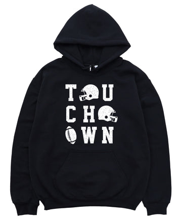 Touchdown football hoodie Black view 1