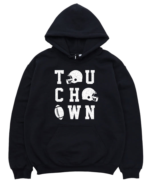 Touchdown football hoodie Black view 1
