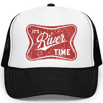It's River Time Trendy Summer Foam Front Trucker Hat Classic 5 Panel Mesh Snap Back