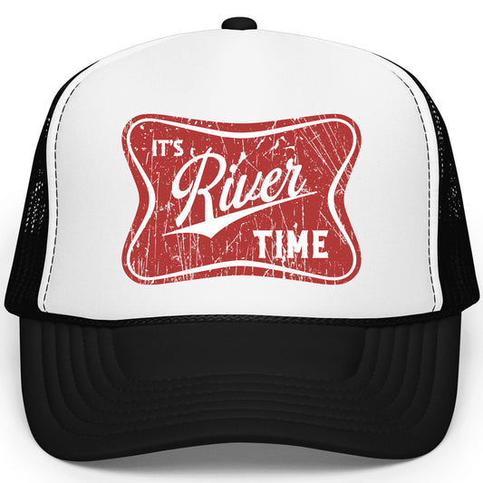 It's River Time Trendy Summer Foam Front Trucker Hat Classic 5 Panel Mesh Snap Back