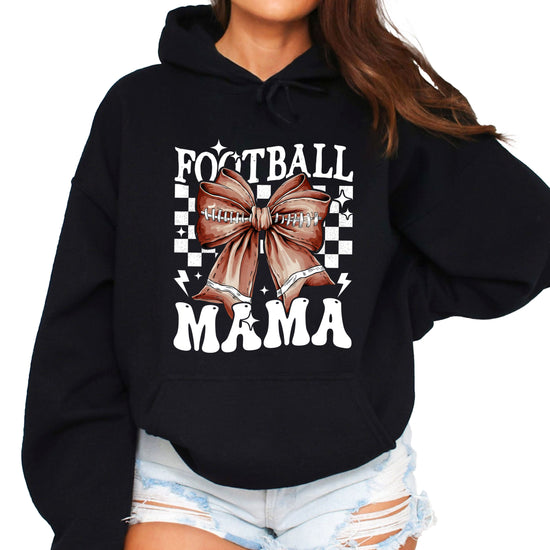 Football Mama Hoodie for Women – Black view 1