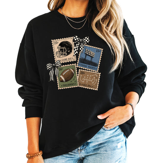 Vintage Football Black crewneck sweatshirt, view 1