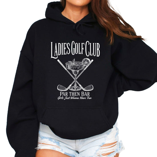Ladies Golf Club Par Then Bar Hoodie for Women - Black 1