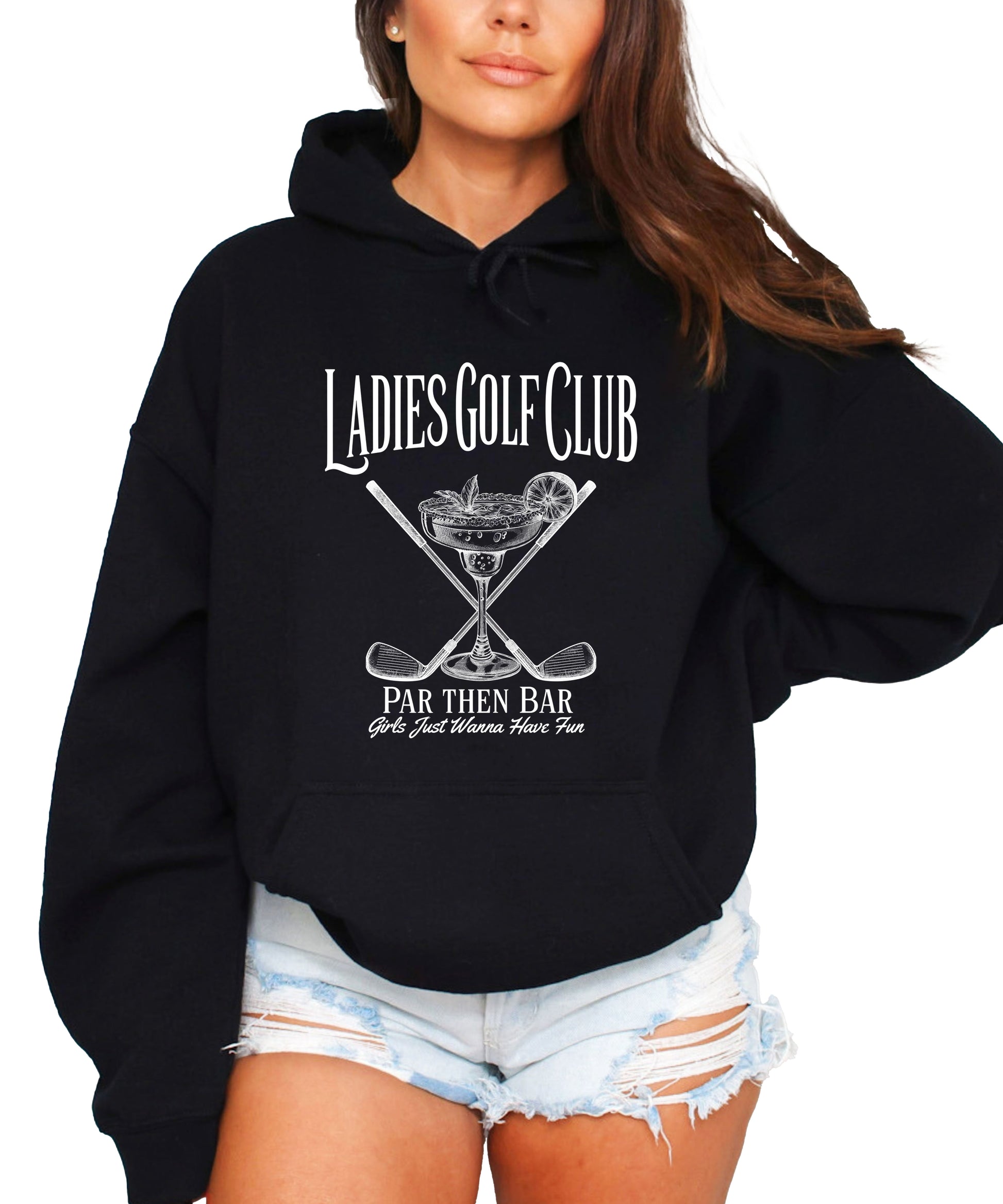 Ladies Golf Club Par Then Bar Hoodie for Women - Black 1