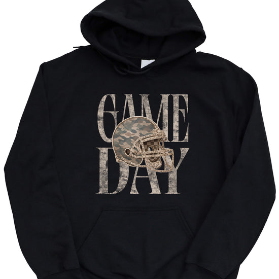 Game Day Camo football helmet hoodie in Black - view 2