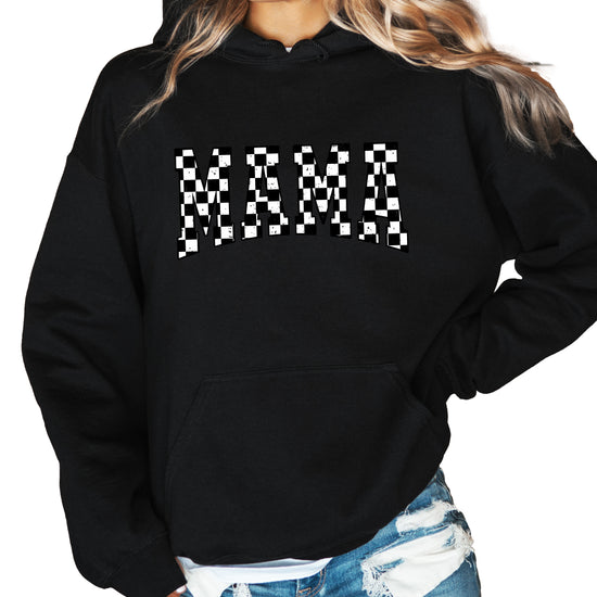 Checkered Mama hoodie for women in Black - view 2