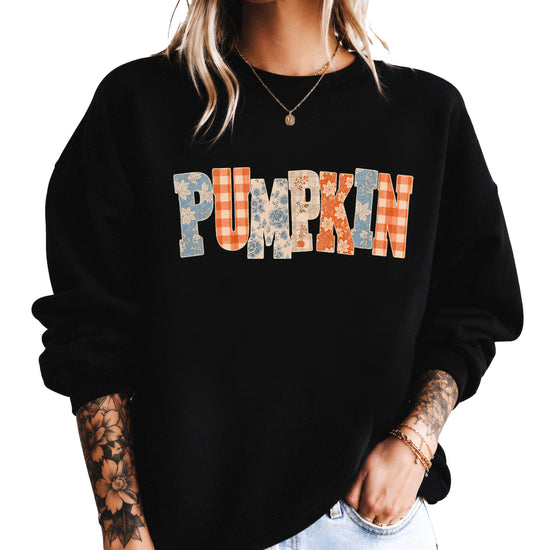 Pumpkin Patch Fall Sweatshirt Black Sweatshirt view 2