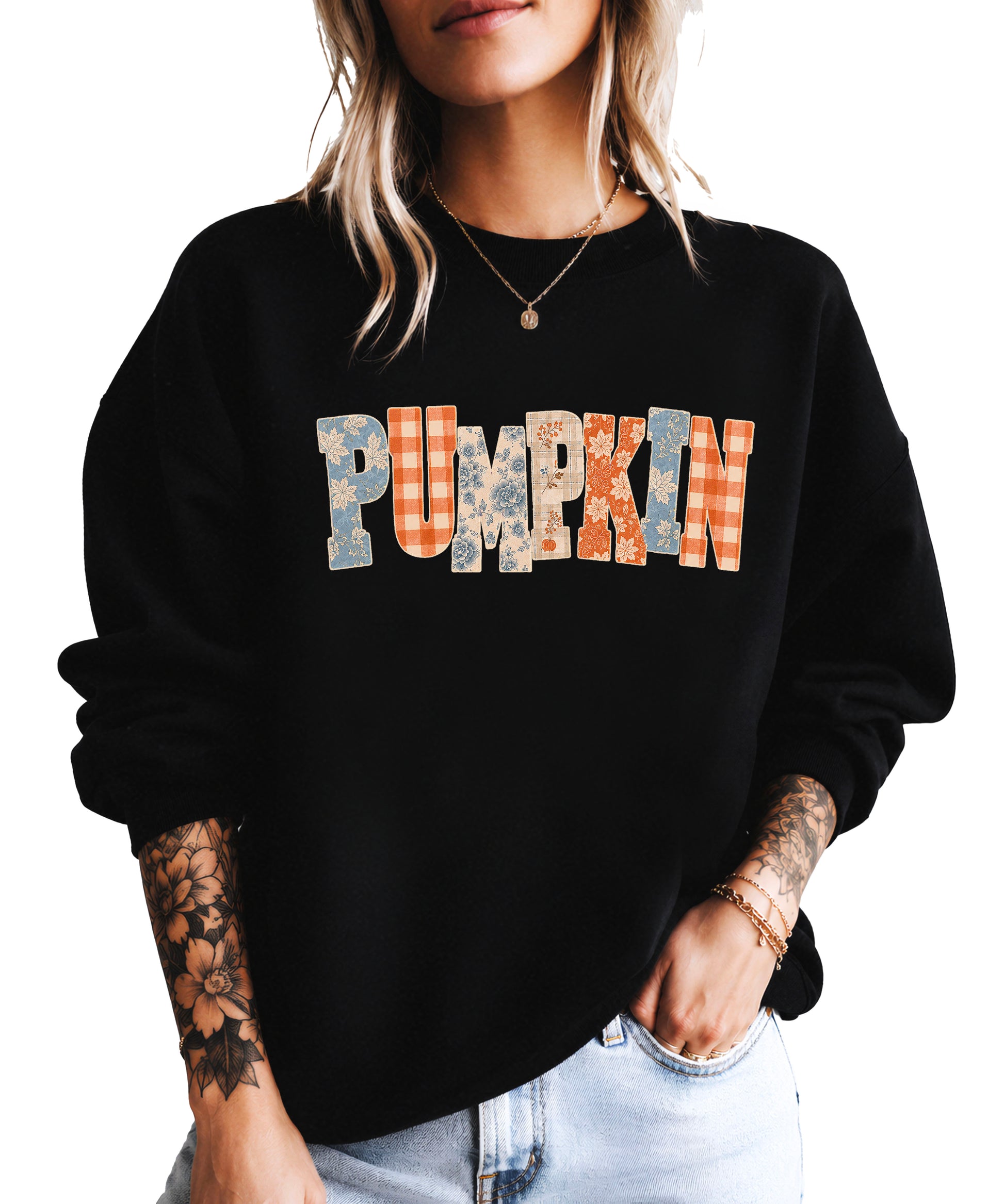 Pumpkin Patch Fall Sweatshirt Black Sweatshirt view 2