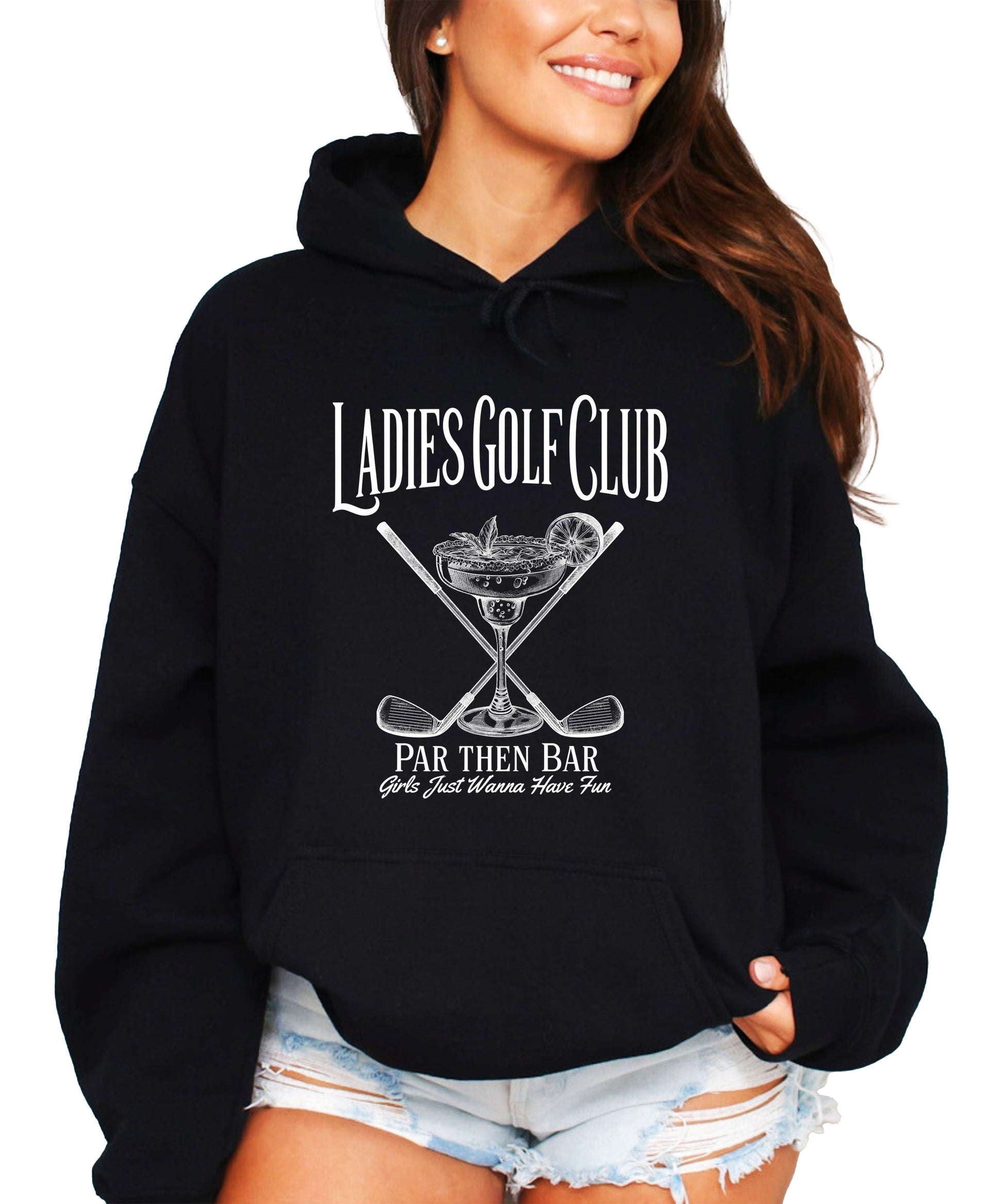 Ladies Golf Club Par Then Bar Hoodie for Women - Black 2
