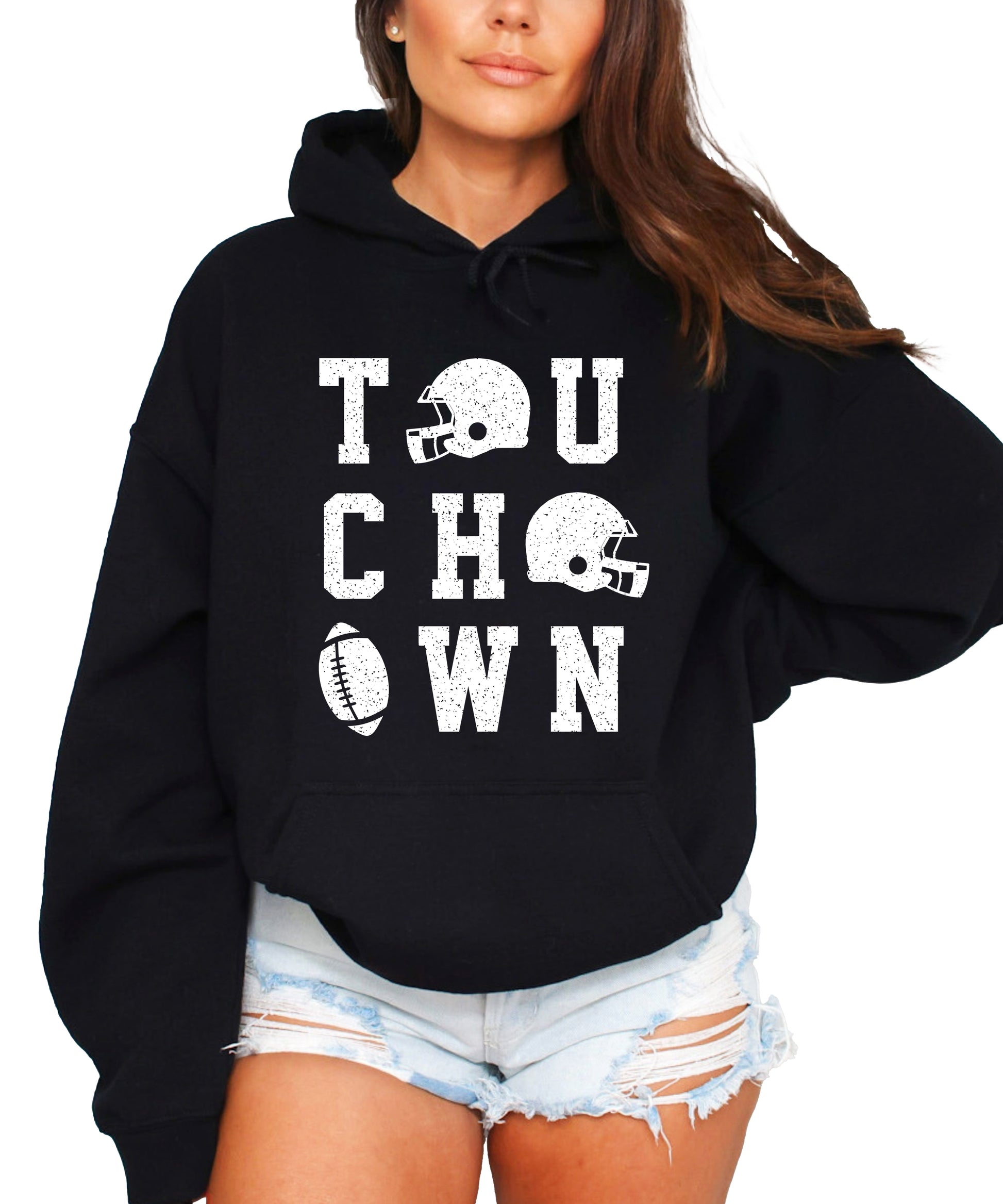 Touchdown football hoodie Black view 2