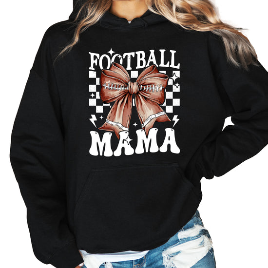 Football Mama Hoodie for Women – Black view 2