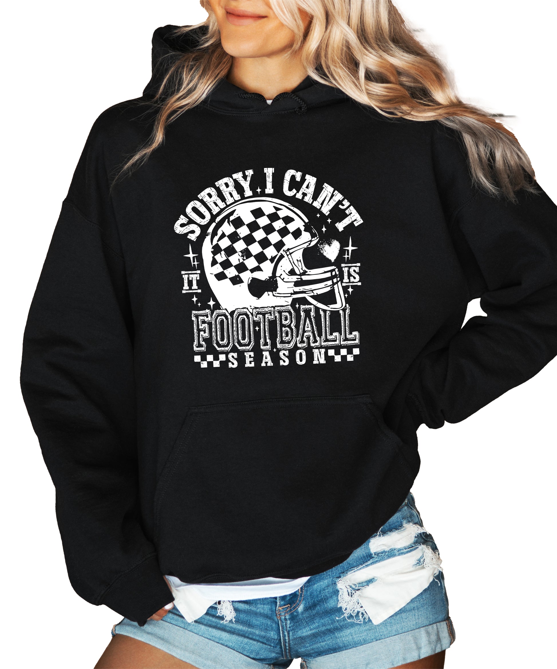 Sorry I Can't It Is Football Season hoodie - Black Hoodie - B2