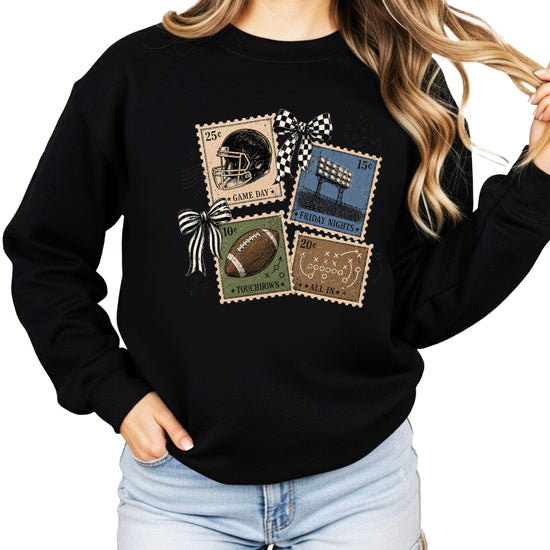 Vintage Football Black crewneck sweatshirt, view 2