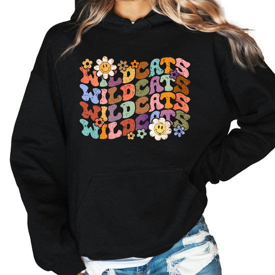 Wildcats Retro Floral Hoodie - Black view 2