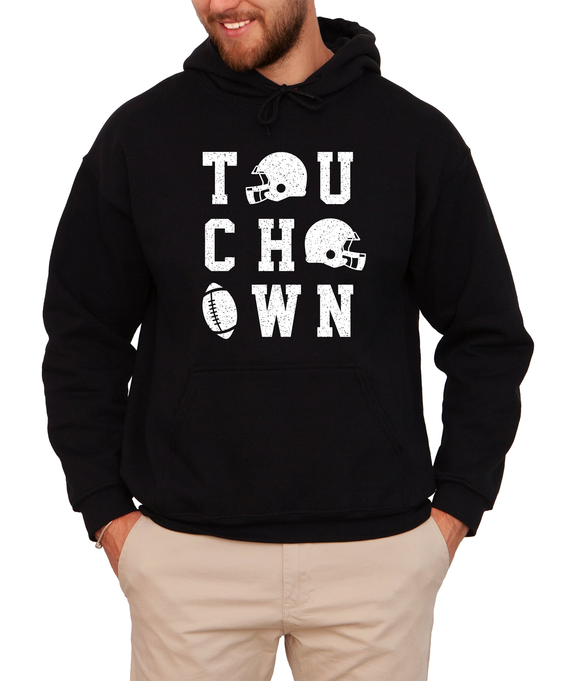 Touchdown football hoodie Black view 3